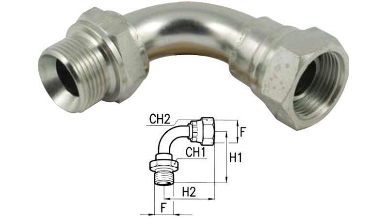 HYDRAULIC ELBOW 90° MALE-FEMALE 3/8