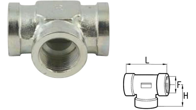 HYDRAULIC T PIECE FEMALE-FEMALE 1/4