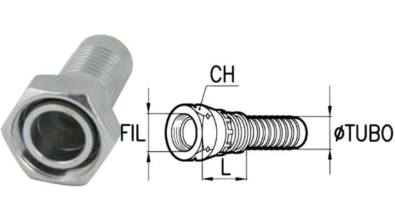 HYDRAULIC FITTING DKOL 6 L FEMALE DN5-M12x1,5