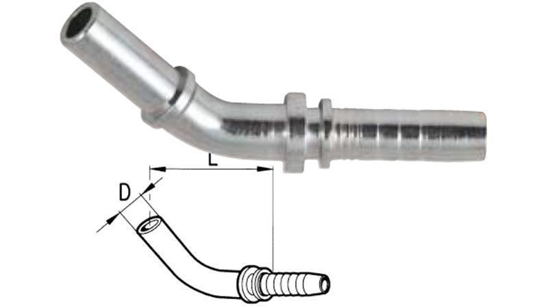 HYDRAULIC FITTING PIPE ELBOW 45°DN10-d.15