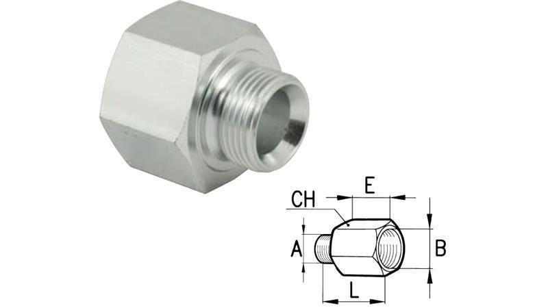 HYDRAULIKADAPTER MÄNNLICH-WEIBLICH 1/2-3/8