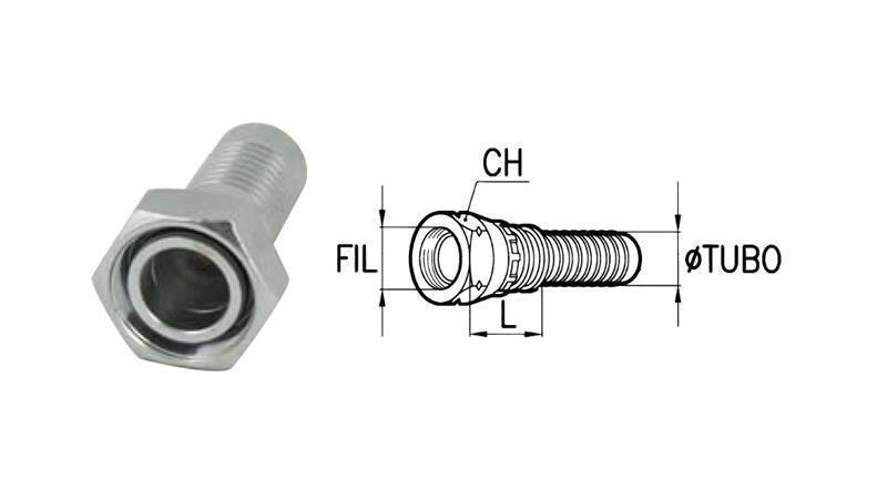 HYDRAULIC FITTING DKOL 18 L FEMALE DN16-M26x1,5