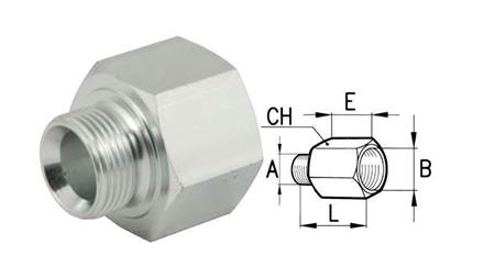 Hidrauliskais adapteris vīriešu-sieviešu 3/4-1/2