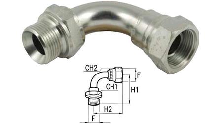 HYDRAULIK KNIE 90° BSP MÄNNLICH-WEIBLICH 1/4