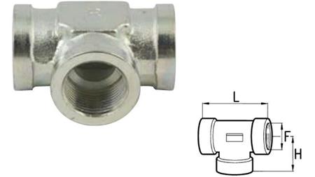 HYDRAULIC TEE FITTING FEMALE-FEMALE 1/2