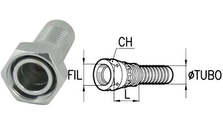 HYDRAULIC FITTING DKOL 18 L FEMALE DN16-M26x1,5