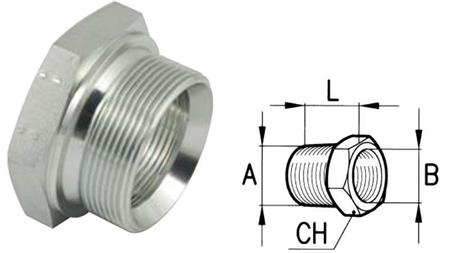 HYDRAULIC ADAPTER MALE-FEMALE 1/2-1/4