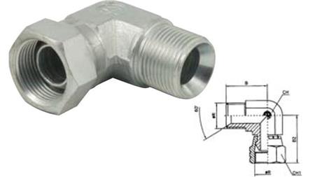 HYDRAULIC ELBOW 90°BSP SWIVEL NUT-MALE 3/8