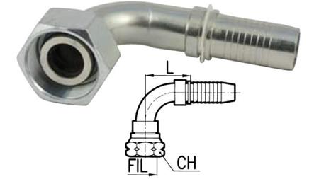 HYDRAULIC FITTING DKOL 12 L FEMALE ELBOW 90°