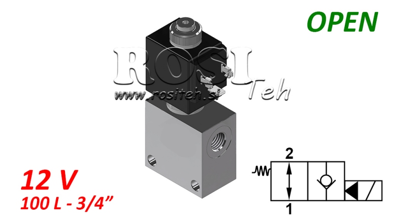 2 valvola di corsa 3/4 (NO) 12V - 120lit