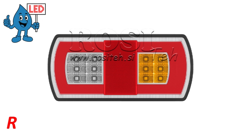 LED BAGLYGTE KOMBINERET 12/24V HØJRE