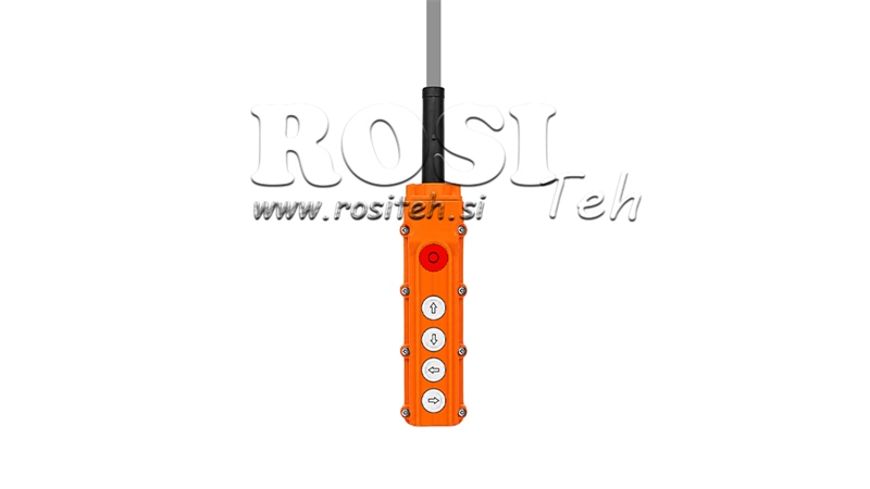 INTERRUTTORE REMOTO SET 4 PULSANTI + ARRESTO DI EMERGENZA IN SCATOLA CON CAVO