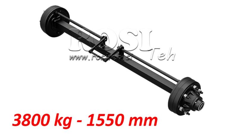 AXLE FOR TRAILER WITH BRAKES (6 SCREWS) - 3800 kg - 1550 mm