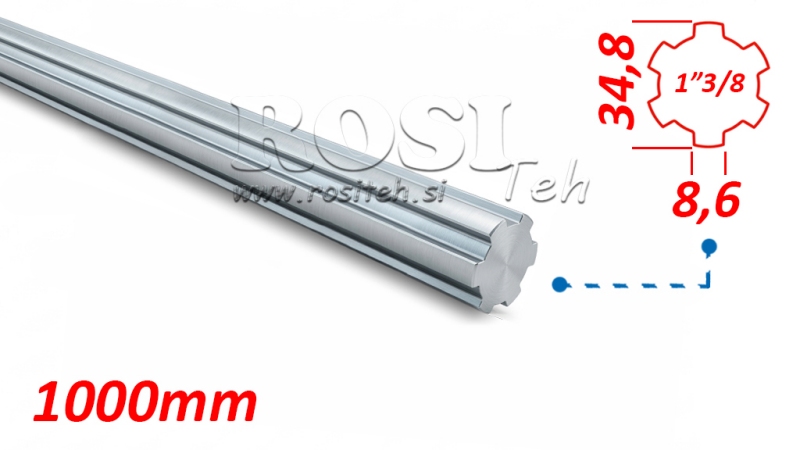 KARDANSKA ŽLJEBNA OSOVINA 1-3/8 (1000 mm)