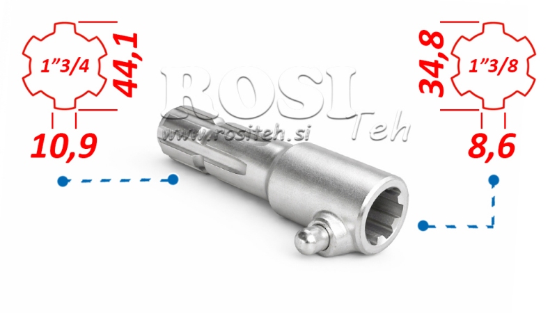 KARDANSKI NASTAVAK SA OSIGURAČEM sa 1”3/8 na 1”3/4