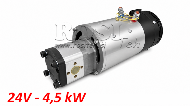 HYDRAULIKKOPPLUNG PUMPE GR.2 + ELEKTROMOTOR 24V - 4,5kW = 10cc - 20lit