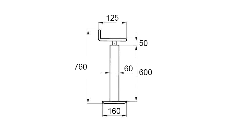 THREADED SUPPORT LEG (HEIGHT 760 mm - STROKE 430 mm) - 800 kg