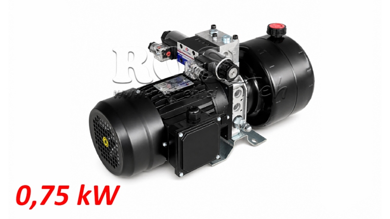MINI HYDRAULIKAGGREGAT 380V AC (0.75 kW) - 3.7 cc - 5.2 lit/min - tank 4 lit
