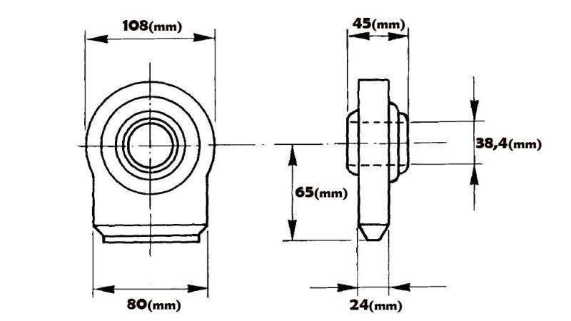 WELDING EYE BEARING - PLATE JOINT CAT.3 Φ38.4/80