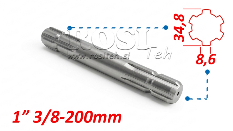 ADAPTADOR P.T.O. 13/8 AMBOS OS LADOS L=200