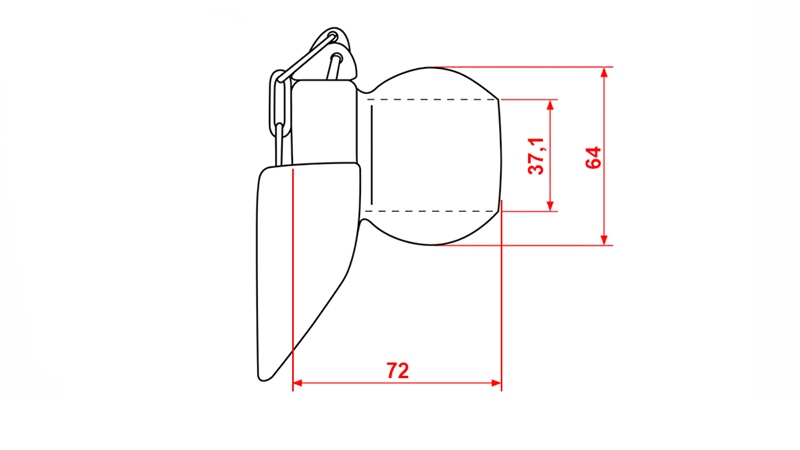 ROTULA BRACCIO INFERIORE CON CONO GUIDA CAT.3 -37,1mm