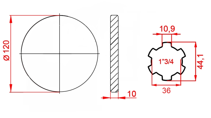 KARDANADAPTER MED FLANGE 1-3/4 (120 mm)