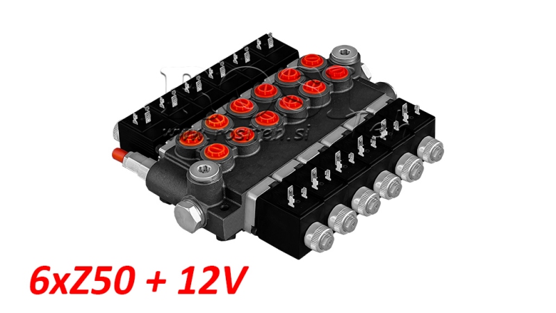 VALVOLA IDRAULICA 6xZ50+12V DC