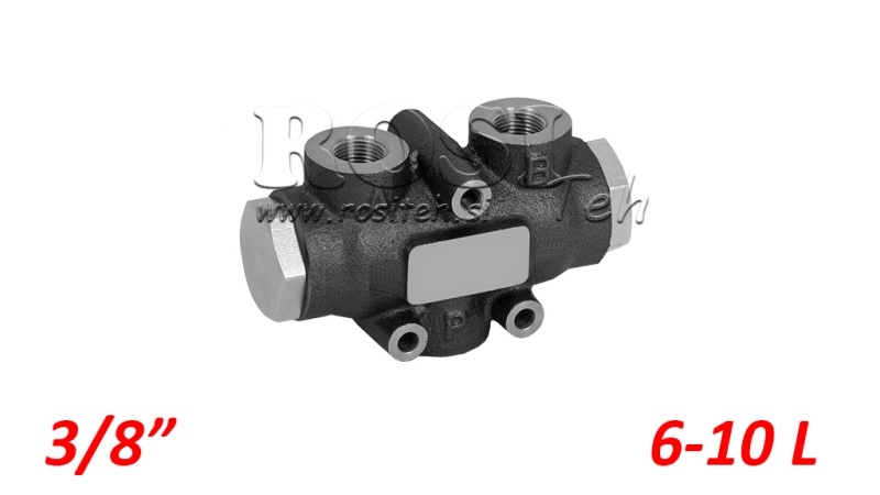 IDRAULICO VALVOLA DIVISORE DI FLUSSO V01002 6 - 10 lit - 3/8 - 250 bar (max.300 bar) V-EQ15
