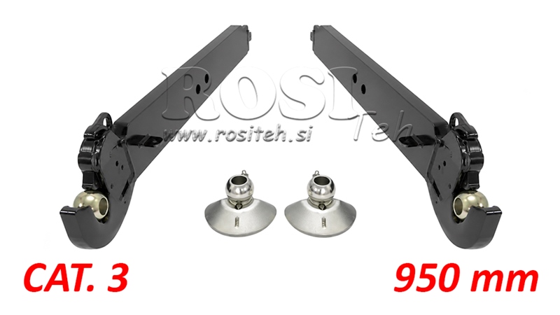 TRAKTOR UNTERLENKER FÜR DREI-PUNKT HYDRAULIK CAT.3 - 120x35 mm - 950 mm (140 HP)