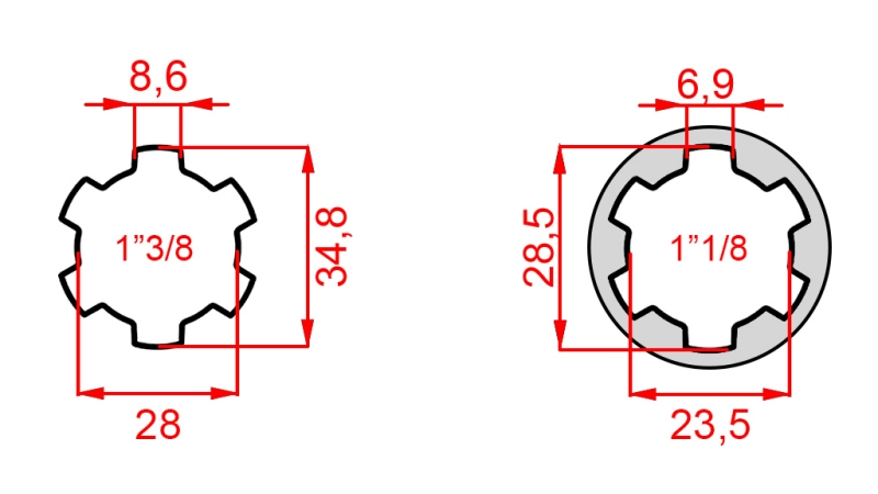 ADAPTADOR CARDÃ ADAPTADOR DE 1-1/8 PARA 1-3/8 (76 mm)