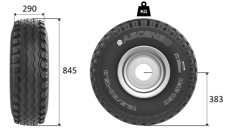 11,5/80-15,3 PNEUMATIKA AW909 14PL S PLATIŠČEM 9,00X15,3