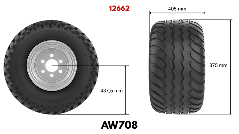 400/60-15,5 PNEVMATIKA AW708 16PL S PLATIŠČEM 13,00X15,5