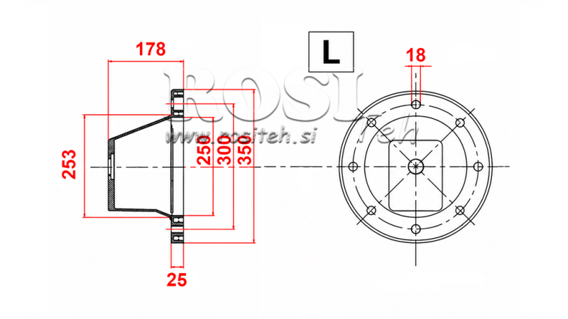 FLANGIA IDRAULICA - CAMPANA L3513 (EM11-22kW/GR3)
