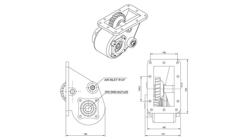 Dimensions DE LA POMPE HYDRAULIQUE - SCANIA GR 871