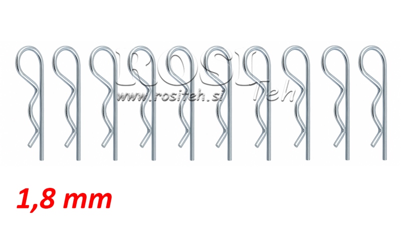 KOMPLET SIGURNOSTNIH SPONA pojedinačna fi 1,8 mm (10kom)