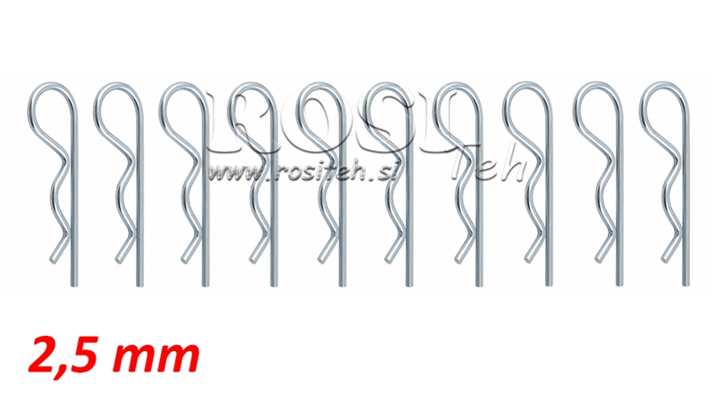 COPPIGLIA A MOLLA SINGOLO fi 2,5 mm (10pezzi)