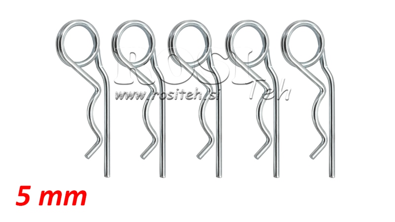 CONFEZIONE DA 5 COPPIGLIE A MOLLA DOPPIO GIRO fi 5 mm