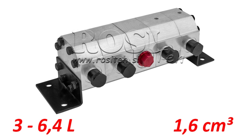 ZAHNRAD DURCHFLUSS MENGETEILER 4/1 (3-6,4 lit - max.240bar) 1,6cc/SEG