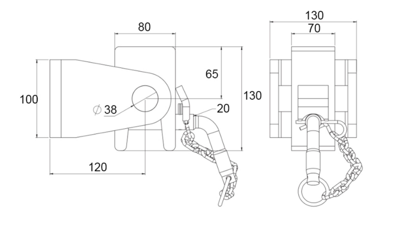 STAFFA CASSA RIBALTABILE 80x100 - TIPO A FORCELLA - ECO