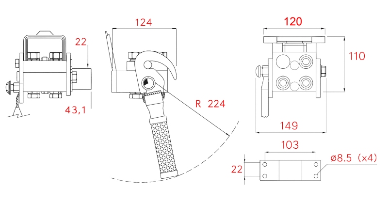 MULTI-FASTER GIUNTO 3 VIE BSP 1/4 PARTE FISSA (UNA LEVA)