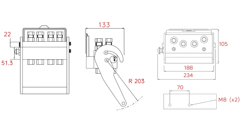 GIUNTO MULTI-FASTER SIGMA 4VIE BSP 3/8 PARTE MOBILE