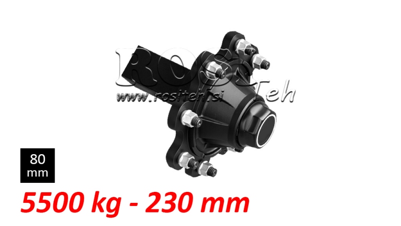 SEMIALBERO SENZA FRENI - 5500 kg (8 VITI) - 230 mm