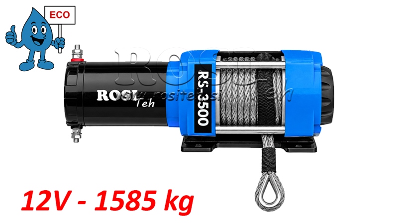 12 V ELEKTRISCHE SEILWINDE RS-3500 - 1585 kg - SYNTHETISCHES SEIL - ECO