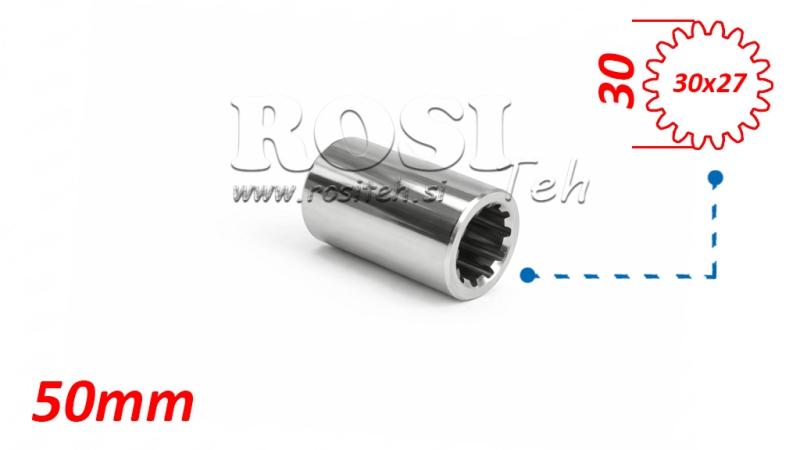 ADATTATORE CARDANICO BOCCOLA 30x27 (18 SCANALATURE) (50 mm)