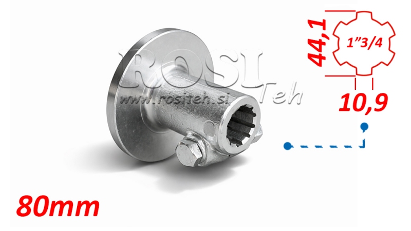 ADATTATORE CARDANICO CON FLANGIA E PERNO 1-3/4 (80 mm)