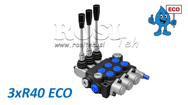 VALVOLA IDRAULICA MANUALE – DISTRIBUTORE A 3 SEZIONI 3xR40 ECO