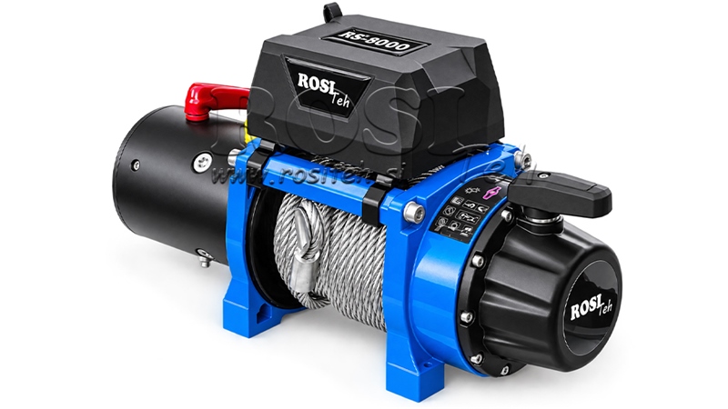 12 V VERRICELLO ELETTRICO RS-8000 - 3620 KG - FUNE D'ACCIAIO - ECO