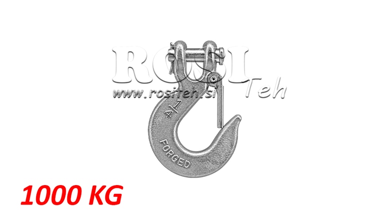 GANCIO CON LINGUETTA DI SICUREZZA - 1000 KG