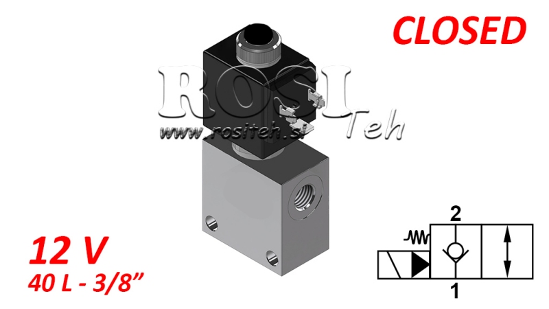 2 valvola di corsa 3/8 (NC) 12V - 40lit