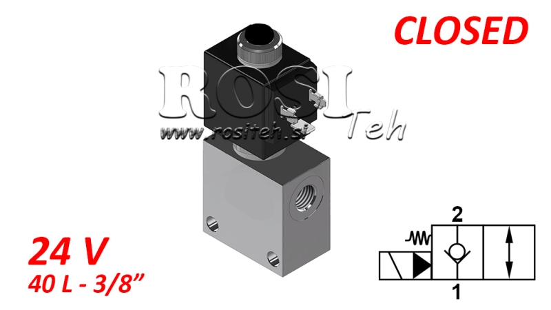 2 valvola di corsa 3/8 (NC) 24V - 40lit